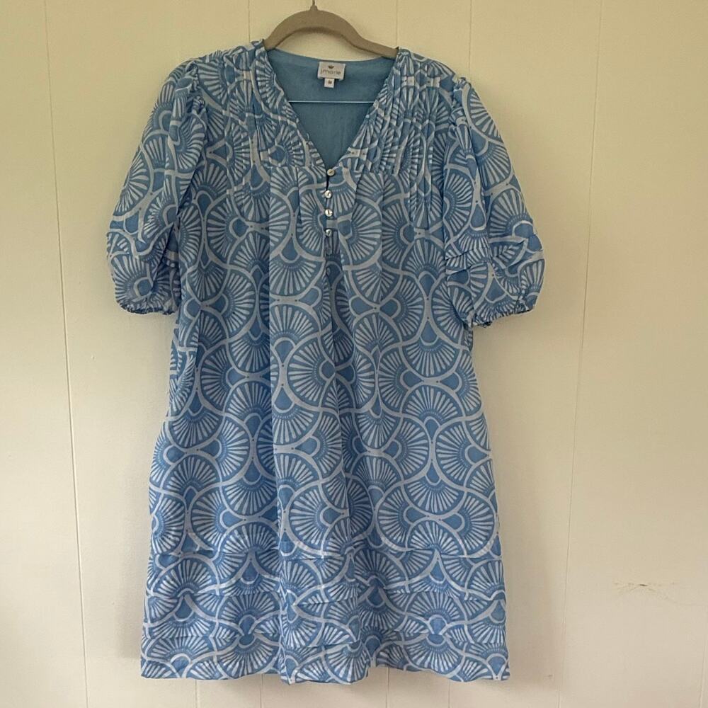 NWOT J.Marie Size Medium Light Blue Pleated, Ruffled, Oversized Mini